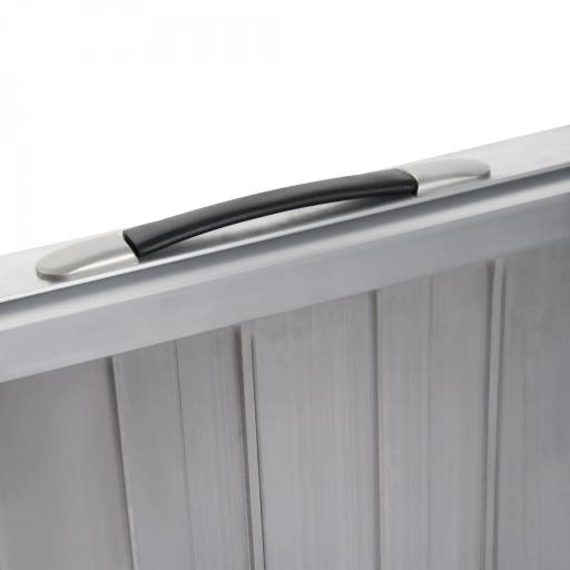 Rampa para Sillas de Ruedas Plegable 91 cm Carga 270 kg Rampa Portátil de Aluminio con Bordes de Seguridad Plata [1]