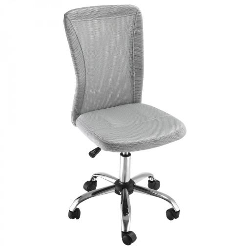 Silla de Escritorio Giratoria sin Brazos Silla de Malla con Altura Ajustable Carga 100 kg 43x58x90-100 cm Gris [9]