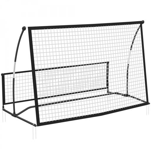 Red de Rebote Plegable 2 en 1 con Bolsa de Transporte para Entrenamiento de Fútbol y Béisbol 200x94x122 cm Negro [9]