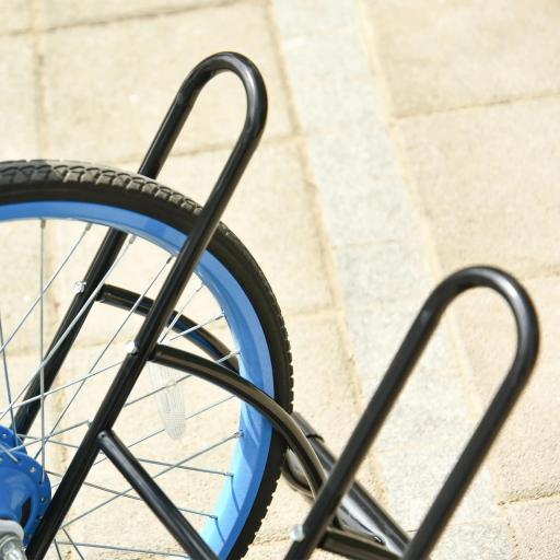 Soporte para Aparcar 2 Bicicletas, Aparcamiento Estacionamiento para Bicis, Inferir 65mm de Ancho, Fácil de Montar, Almohadilla Antideslizante, Interior y Exterior, 60x54x57 cm, Negro [1]