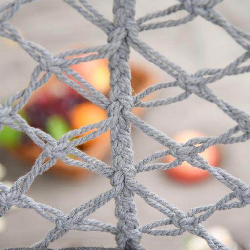 Silla Colgante Redondo de Ø60 cm Silla Hamaca Columpio con Cojín y Cuerda de Algodón para Interior y Exterior Carga 120 kg 80x80x42 cm Gris [5]