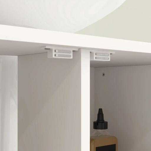 Mueble bajo Lavabo con 2 Puertas y Compartimento Abierto para Lavabo con o sin Pedestal 80x40x60 cm Crema y Nogal [9]