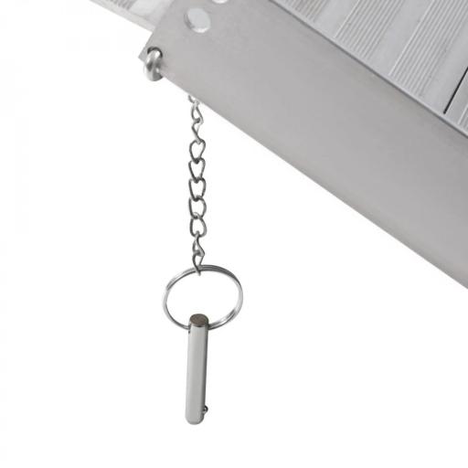 Rampa para Sillas de Ruedas Plegable 61 cm Carga 270 kg Rampa Portátil de Aluminio con Bordes de Seguridad Plata [9]