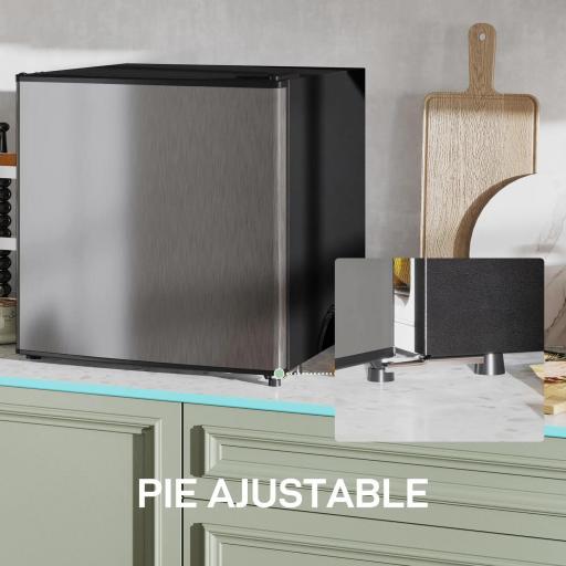 Mini Nevera Silenciosa 46 L Clase E Frigorífico Pequeño con Temperatura Regulable y Puerta Reversible 48x44x49 cm Plata [6]