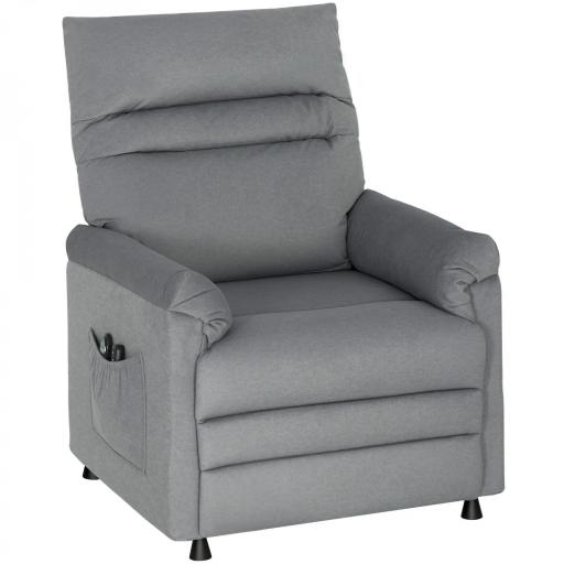 Sillón Relax Reclinable Eléctrico con Calor Lumbar Masaje Vibración Motor Silencioso Función de Memoria Gris [9]