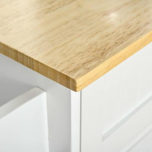 Carro de Cocina Mueble Auxiliar de Cocina con 2 Cajones 6 Puertas y Barra Lateral 121x46x91 cm Roble y Blanco [6]