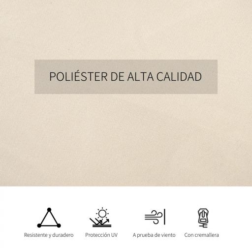  4 Paredes Laterales para Cenador 302x205 cm con 40 Ganchos y Anillos en C para Pérgola Gazebo Beige [3]