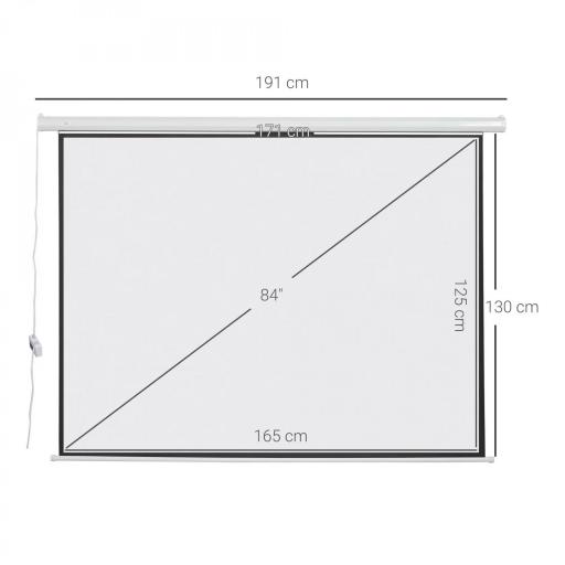 Pantalla del Proyector Eléctrica Portátil Universal 84 Pulgadas Pantalla para Proyección Motorizada 4:3 con Control Remoto Cine en Casa Presentaciones Colgada de Pared [1]