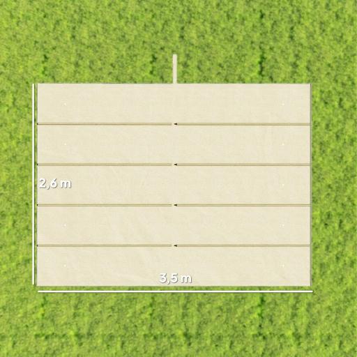 Cubierta para Techo Retráctil de 3,5x2,6m para Pérgola 4x3 Tela de Repuesto con 10 Orificios de Drenaje Crema [4]
