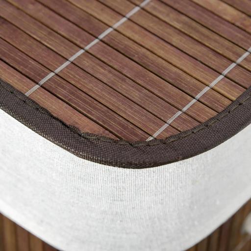 Cesto para Ropa Sucia de Bambú Capacidad de 100L Cesta para la Colada Rectangular con Tapa Extraíble Bolsa de 2 Compartimentos 52x32x63 cm Marrón [7]