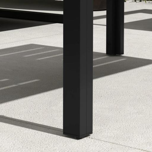 Mesa de Centro de Jardín Rectangular con Estructura de Acero Galvanizado para Patio Terraza 101,5x61x46 cm Negro [7]