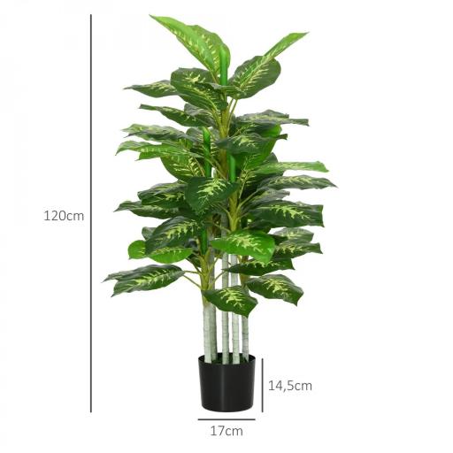 Aglaonema Artificial Planta Sintética de 120 cm con 53 Hojas Decoración para Hogar Oficina Verde [1]