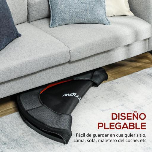 Trampolín de Fitness Ø102 cm Cama Elástica Plegable con Marco de Acero Antideslizantes Carga 100 kg Rojo [2]