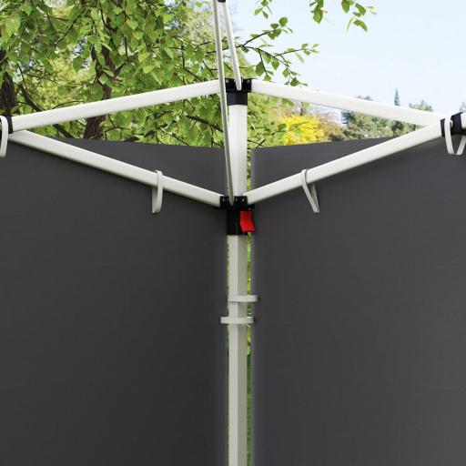 Paredes Laterales para Carpa de 3 x 3 m 2 Paneles de Tela Oxford de 300x200 cm con Ventana para Fiestas Gris Oscuro [1]