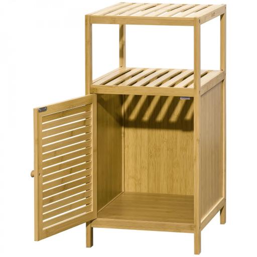 Estantería de Baño de Bambú Estantería de Almacenaje para Baño con 1 Puerta y Estante para Cocina 33x36,5x67 cm Natural [8]