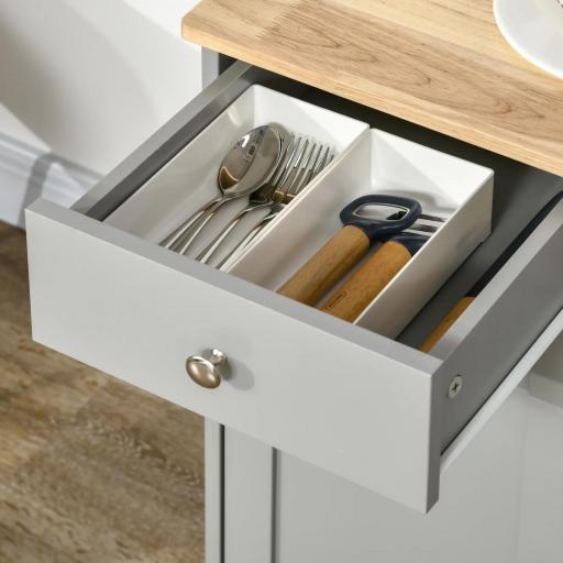 Aparador de Cocina Mueble Auxiliar de Almacenaje para Comedor Salón Estilo Moderno Antivuelco 101x40x85 cm Gris [6]
