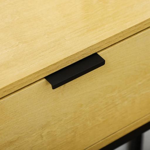 Mesa Consola con Cajón Consola Auxiliar Moderna Mesa de Entrada con Patas de Acero para Pasillo Salón 80x30x76cm Natural [6]