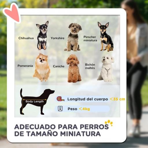 Carrito para Perros Plegable 3 en 1 con Cesta de Almacenaje Ventana de Malla y Sistema de Seguridad 76x50x102 cm Negro [5]