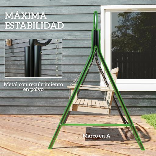 Soporte para Columpio de Metal Estructura Resistente con Patas en A para Exterior 172x126x170 cm Acabado en Bronce [4]