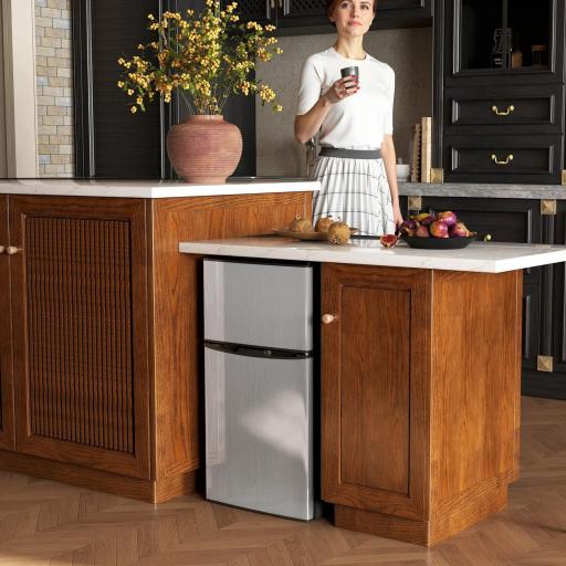 Mini Nevera Silenciosa 88 L Clase E Bajo Encimera Temperatura Regulable 5 Niveles Puerta Reversible Luz Interior Negro