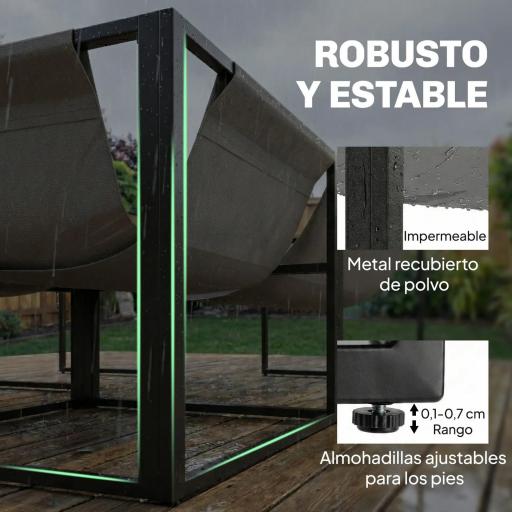 Conjunto de Jardín Exterior con Cojines Gruesos 2 Sofás de 2 Plazas Sofá de Esquina y Mesa de Centro de Vidrio Gris [5]