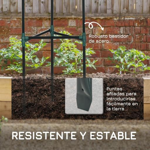Juego de 3 Enrejados de Jardín Soportes para Plantas Trepadoras con Marco de Acero 38x38x182 cm Verde [4]