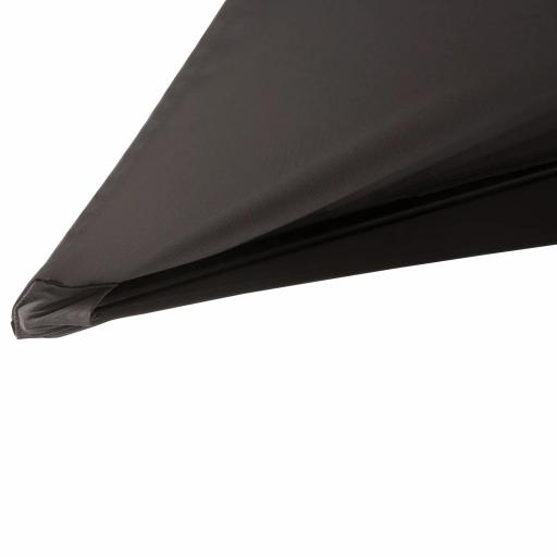 Sombrilla 269x138x236 cm Parasol de Jardín con Manivela y Forma Semicircular Tela Poliéster 180 g/m² para Exterior Terraza Patio Piscina Gris [9]