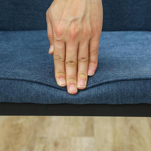 Conjunto de 2 Sillas de Comedor con Tapizado de Terciopelo Sintético Respaldo Curvo y Patas de Acero 45x57x86 cm Azul [6]