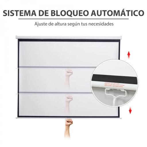 Pantalla de Proyector Manual 120 Pulgadas Formato 4:3/16:9 para Interior y Exterior 244x183 cm Blanco [7]