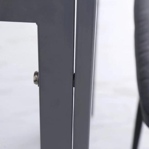 Mesa de Comedor de Cristal Mesa de Cocina Cuadrada para 4 Personas con Patas de Metal para Salón 75x75x75 cm Gris [3]