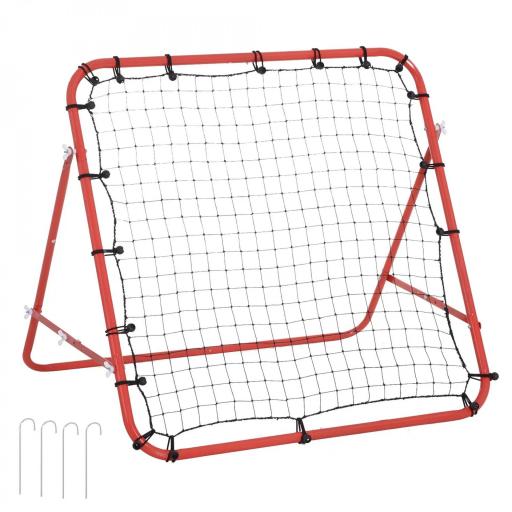 Red de Rebote Reboteador de Metal con Ángulo Ajustable para Entrenamiento de Deportes 96x80x96 cm Rojo [9]