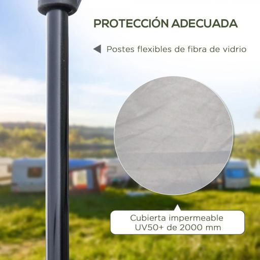 Tienda de Camping Pop-up para 2-3 Personas Impermeable 2000 mm con Bolsa de Trasporte 210x210x150 cm Plata [4]