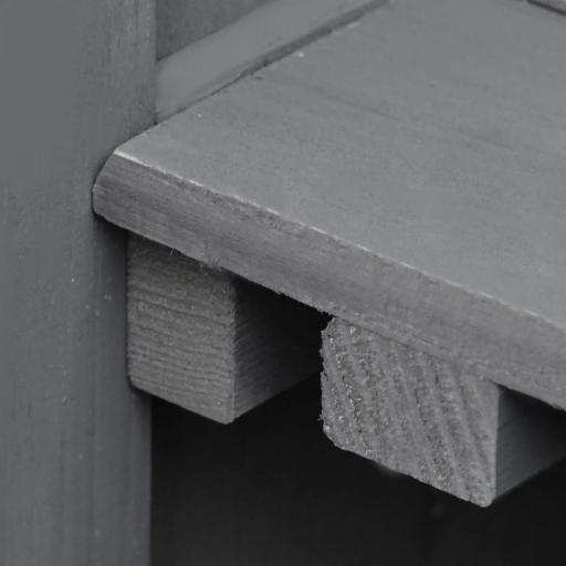 Cobertizo de Almacenamiento de Madera para Jadín 74x43x88 cm con 2 Puertas y Techo Asfáltico Abatible Gris [8]