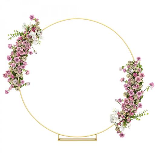 Arco de Jardín de Metal Redondo para Rosas Arco de Boda con Recubrimiento en Polvo para Decoración 230x28x234 cm Dorado [6]