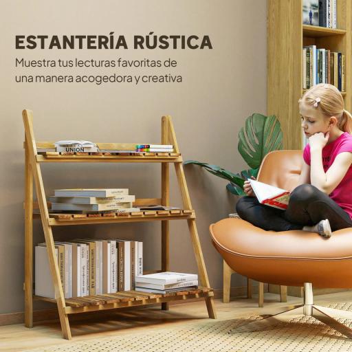 Soporte para Plantas de Madera de 3 Niveles Estantería para Plantas Plegable Soporte para Macetas 80x37x93 cm Natural [6]