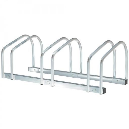 Aparcamiento para 3 Bicicletas Estacionamiento para Aparcar Bicicletas para Interior y Exterior 76x33x27cm Plata [9]