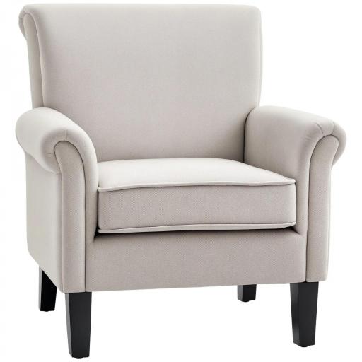 Butaca de Salón Tapizada en Tela Sillón Relax con Reposabrazos Asiento Extraíble para Dormitorio 79x78x87 cm Gris [9]