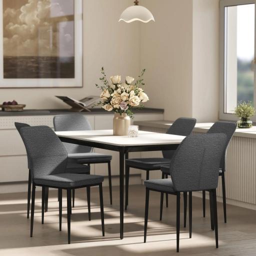 Conjunto de 2 Sillas de Comedor con Tapizado de Terciopelo Sintético Respaldo Curvo y Patas de Acero 45x57x86 cm Gris