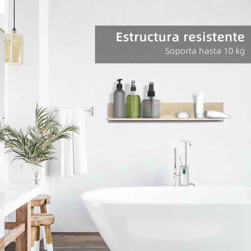 Estante Flotante de Madera Balda de Pared para Salón Dormitorio Pasillo Cocina Baño 120x15x20 cm Roble y Blanco [4]