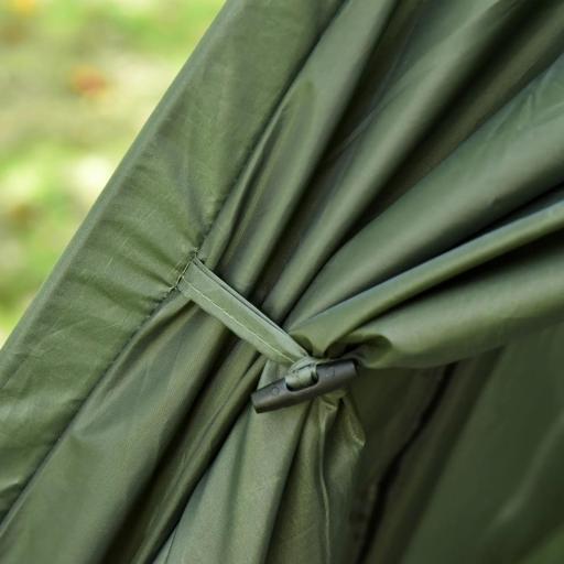 Cama Doble de Camping Plegable con Tienda de Campaña 4 en 1 Cama de Campamento Elevada con Colchón Hinchable y Bolsa de Transporte Tela Oxford Acero 193x145x180 cm Verde [6]