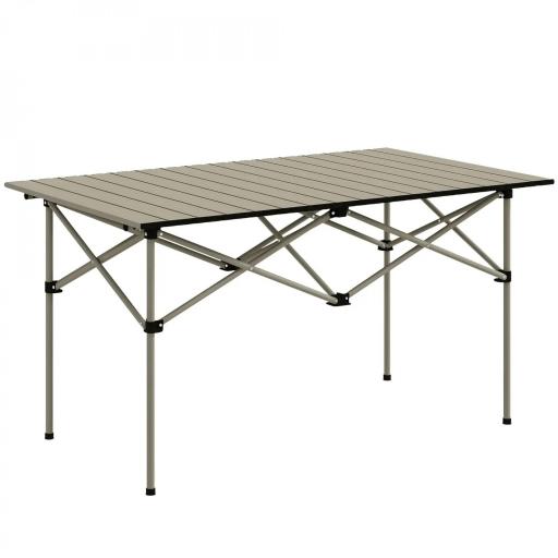 Mesa de Camping Plegable con Encimera Enrollable y Bolsa Mesa de Pícnic Portátil para Acampar 95x55x50cm Caqui [9]
