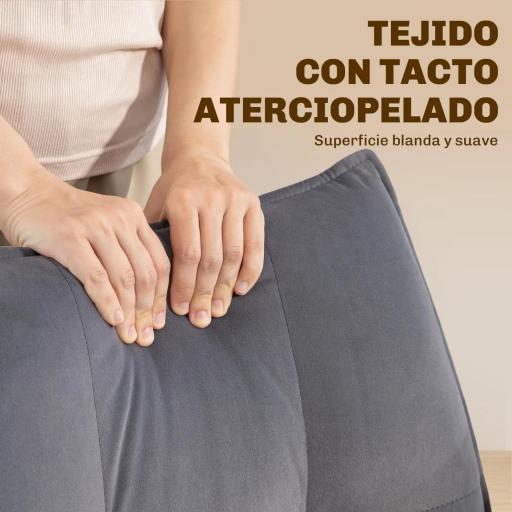 Juego de 2 Sillas de Comedor Giratorias con Reposabrazos Respaldo Acolchado Tapizado en Terciopelo Patas de Acero Gris [3]