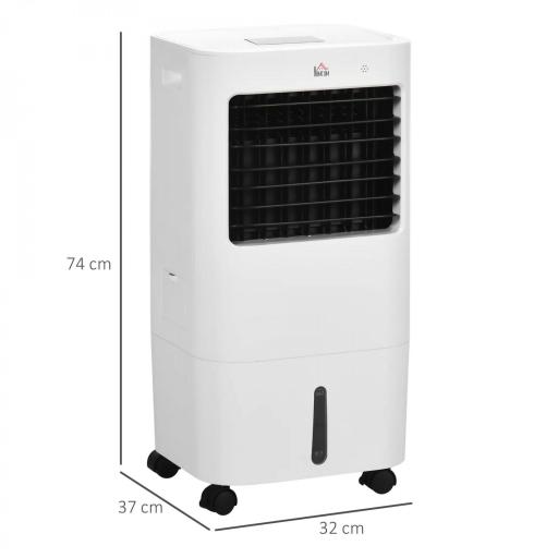 Enfriador de Aire Portátil Silencioso Aire Acondicionado con Pantalla LED y Control Remoto 32x37x74 cm Blanco [1]