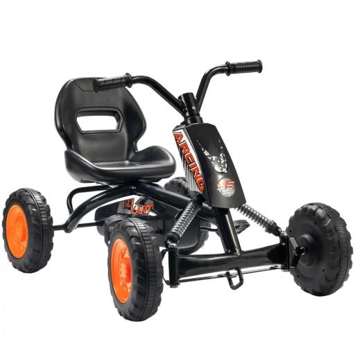 Kart Pedales Go Kart con Ruedas PP Marco de Acero Carga 30 kg para Niños y Niñas de 2-5 Años Negro [9]