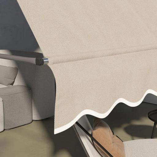 Toldo Manual Retráctil con Manivela 350x120x210-300 cm con Altura Ajustable Impermeable y Anti-UV Arena [4]