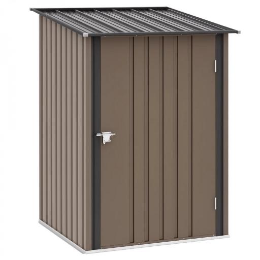 Caseta de Jardín Metálica 0,92 m² 100x103x160 cm con 1 Puerta y Cerradura para Almacenamiento de Herramientas Marrón [7]
