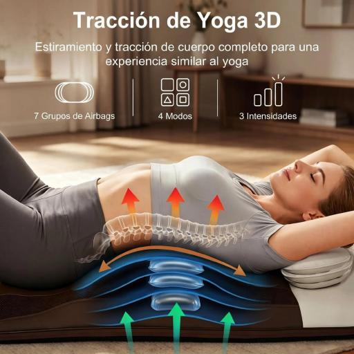 Colchón de Masaje Plegable con Calefacción Compresión de Aire 4 Modos 3 Intensidades Apagado Automático Marrón [2]