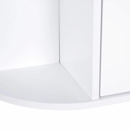 Armario de Baño con Espejo Mueble Colgante de Aseo con 1 Puerta 2 Estantes Interiores y 6 Estantes Laterales para Salón Cocina Dormitorio 66x17x63 cm Blanco [2]