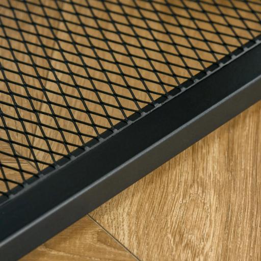 Mesa Consola de Entrada 108x28x85 cm Mueble Recibidor con Encimera de Cristal Estante y Rejilla Inferior Marco de Acero para Pasillo Salón Extremo del Sofá Negro [7]