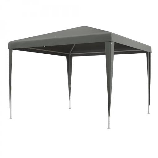 Carpa Desmontable de Jardín 3x3 m Gazebo Cenador para Exteriores con 4 Orificios de Drenaje y Tubo de Acero Gris [8]